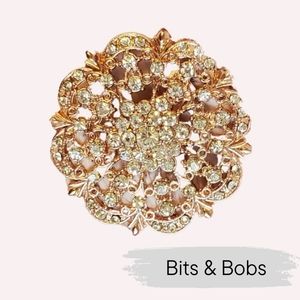 Rose Gold Crystal Brooch Pin